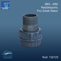 Ø63 - Ø50 Redüksiyonlu Pvc Erkek Rakor