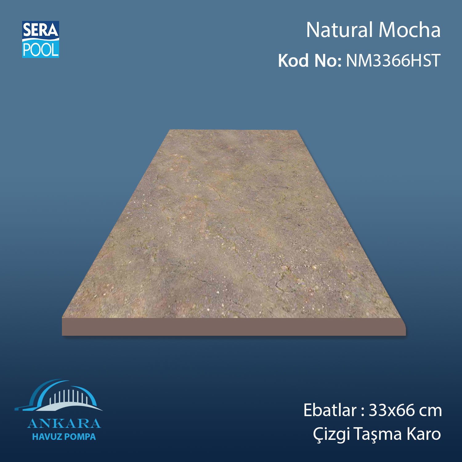Natural Mocha 33x66x1,80 cm Çizgi Taşma Karo