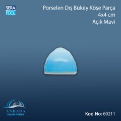 Porselen Dış Bükey Köşe Parçası 4x4 cm Açık Mavi