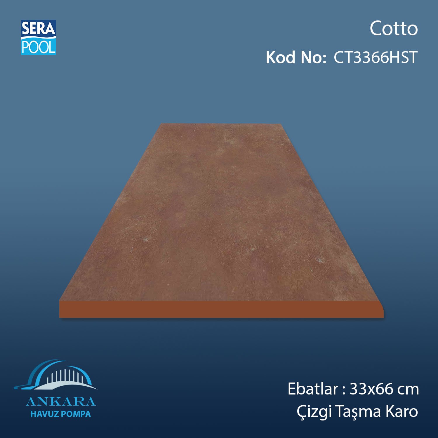 Cotto 33x66x1,80 cm Çizgi Taşma Karo