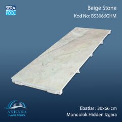 Beige Stone 33x66 cm Monoblok Hidden Izgara