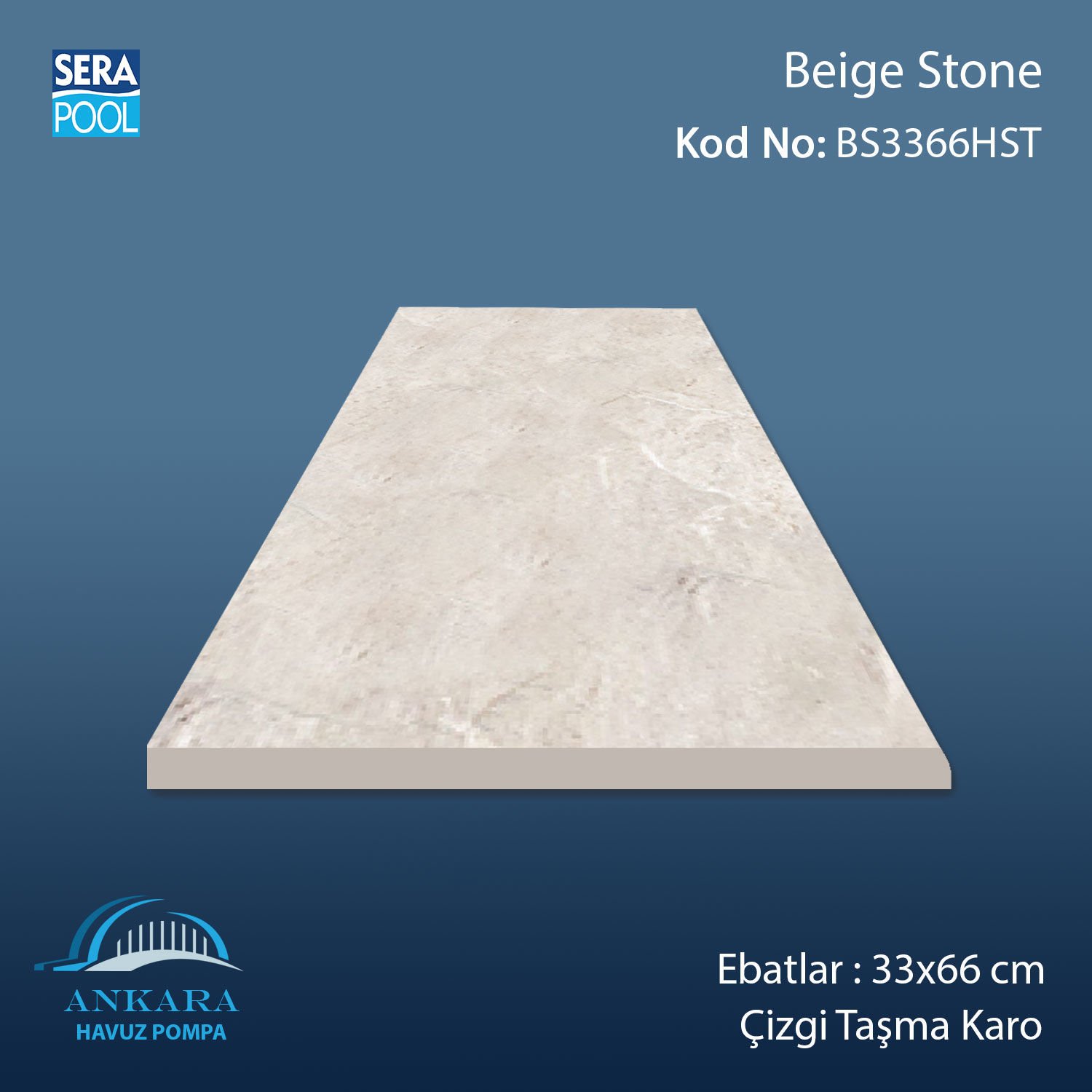 Beige Stone 33x66x1,80 cm Çizgi Taşma Karo