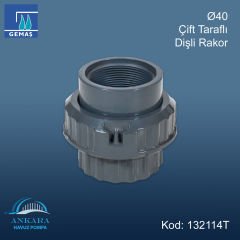 Ø40 Çift Taraflı Dişli Rakor