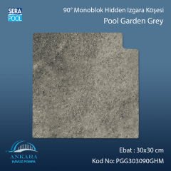 Pool Garden Grey 30x30 cm 90° Monoblok Hidden Izgara Köşesi