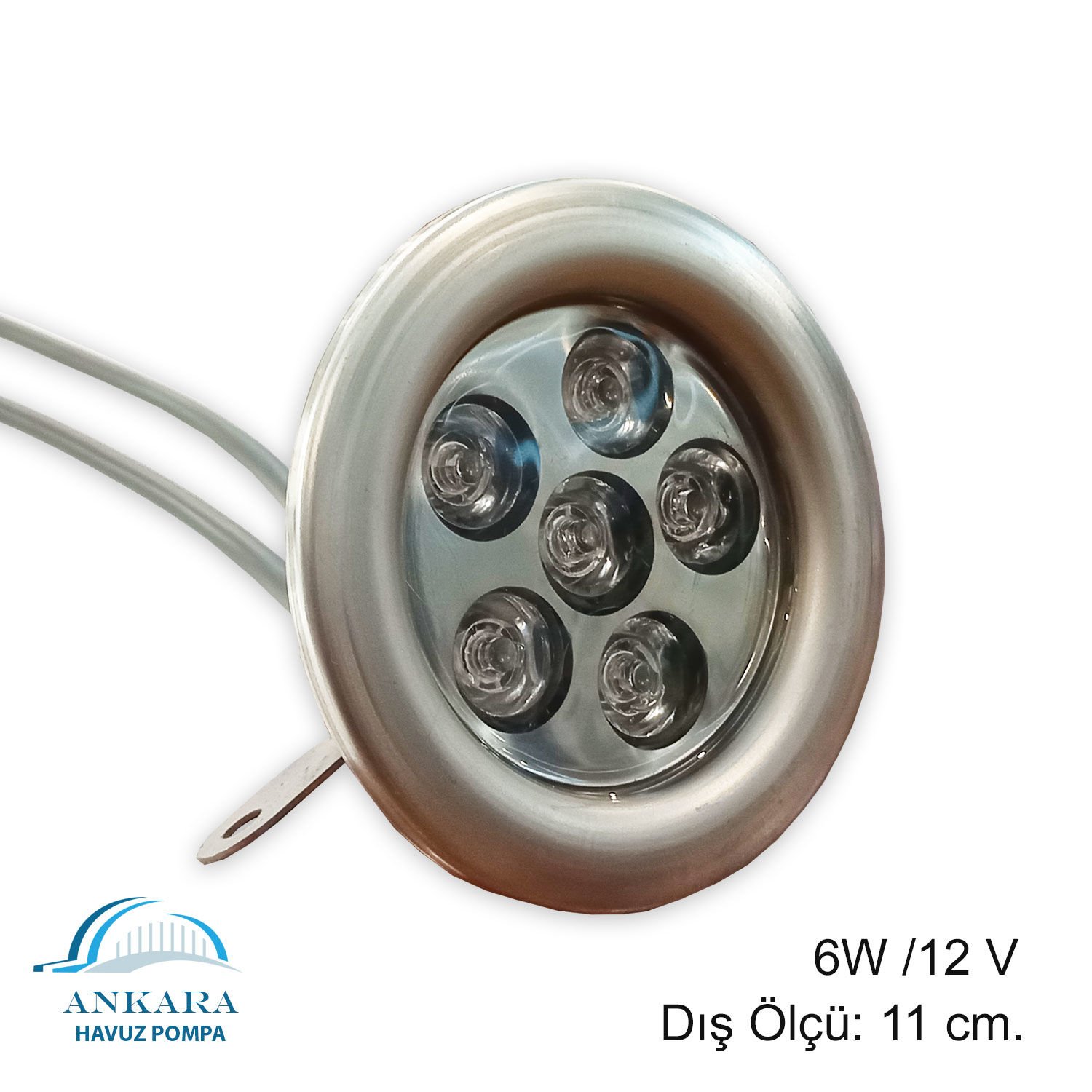 6W / 12V Yüksek Güçlü Led, Paslanmaz Sualtı Lambası