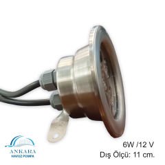 6W / 12V Yüksek Güçlü Led, Paslanmaz Sualtı Lambası