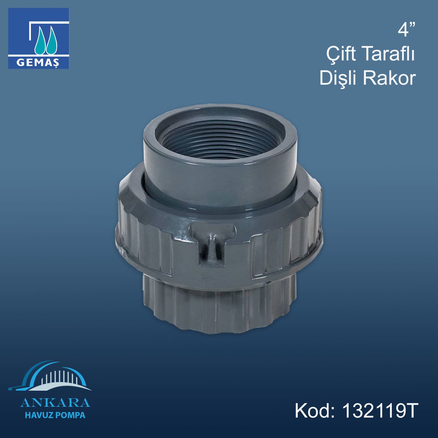 4'' Çift Taraflı Dişli Rakor