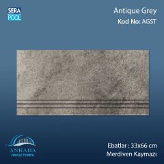 Antique Grey 33x66x0,76 cm Merdiven Kaymazı