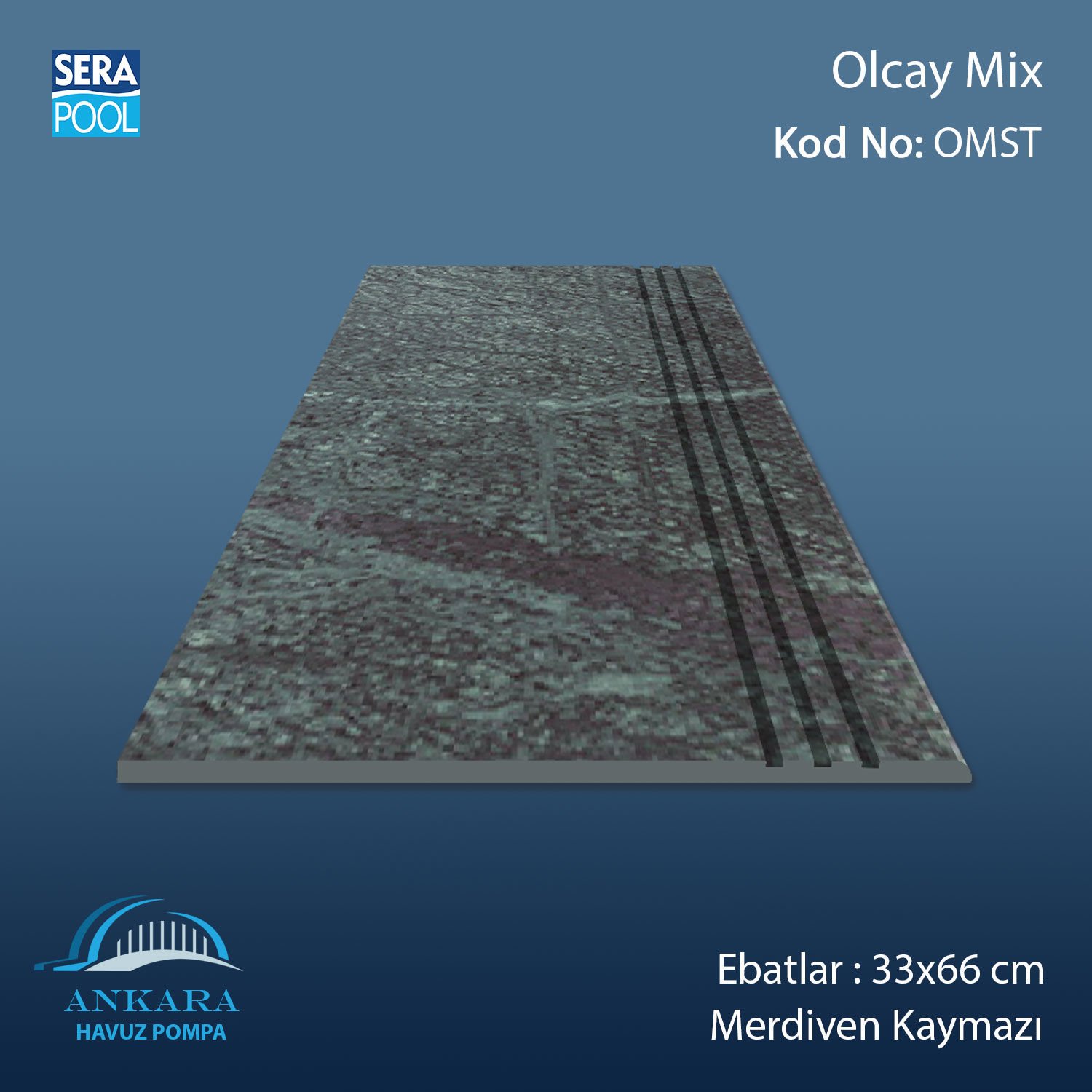 Olcay Mix 33x66x0,76 cm Merdiven Kaymazı