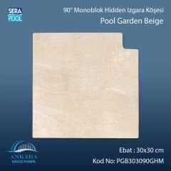 Pool Garden Beige 30x30 cm 90° Monoblok Hidden Izgara Köşesi