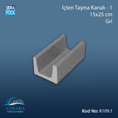 İçten Taşma Kanalı-1 - 15x25cm Gri