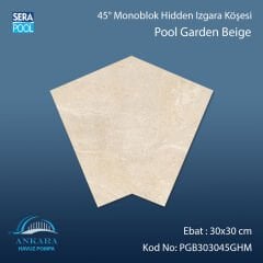 Pool Garden Beige 30x30 cm 45° Monoblok Hidden Izgara Köşesi