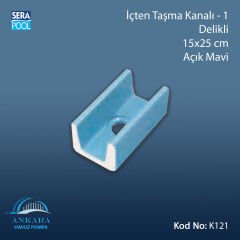 İçten Taşma Kanalı-1 - Delikli-15x25cm Açık Mavi