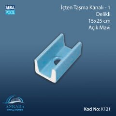 İçten Taşma Kanalı-1 - Delikli-15x25cm Açık Mavi