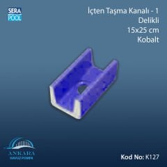 İçten Taşma Kanalı-1 - Delikli - 15x25 cm Kobalt