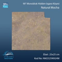 Natural Mocha 25x25 cm 90° Monoblok Hidden Izgara Köşesi