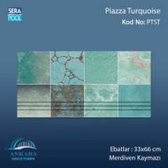 Piazza Turquoise 33x66x0,76 cm Merdiven Kaymazı