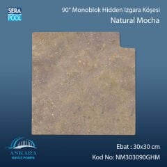 Natural Mocha 30x30 cm 90° Monoblok Hidden Izgara Köşesi