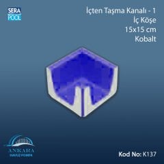 İçten Taşma Kanalı-1 - İç Köşe - 15x15 cm Kobalt