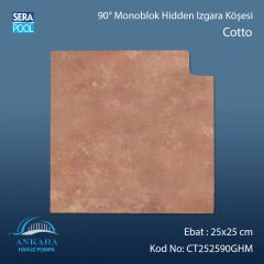 Cotto 25x25 cm 90° Monoblok Hidden Izgara Köşesi