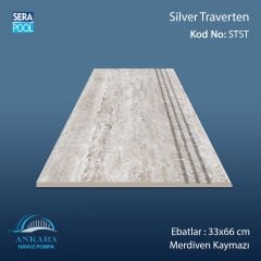 Silver Traverten 33x66x0,76 cm Merdiven Kaymazı