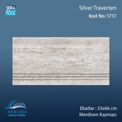 Silver Traverten 33x66x0,76 cm Merdiven Kaymazı