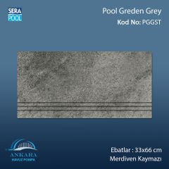 Pool Garden Grey 33x66x0,76 cm Merdiven Kaymazı