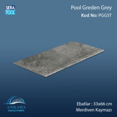 Pool Garden Grey 33x66x0,76 cm Merdiven Kaymazı