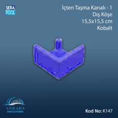 İçten Taşma Kanalı-1 - Dış Köşe - 15,5x15,5 cm Kobalt