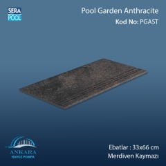 Pool Garden Anthracite 33x66x0,76 cm Merdiven Kaymazı