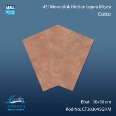Cotto 30x30 cm 45° Monoblok Hidden Izgara Köşesi
