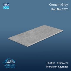 Cement Grey 33x66x0,76 cm Merdiven Kaymazı