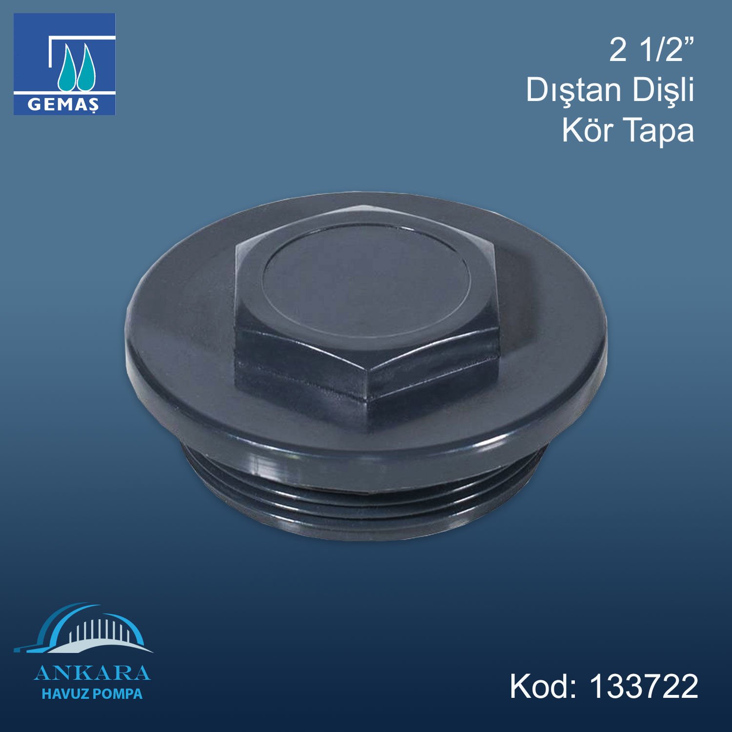 2 1/2'' Dıştan Dişli Kör Tapa