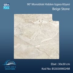 Beige Stone 30x30 cm 90° Monoblok Hidden Izgara Köşesi