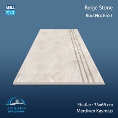 Beige Stone 33x66x0,76 cm Merdiven Kaymazı