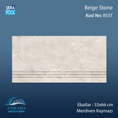 Beige Stone 33x66x0,76 cm Merdiven Kaymazı