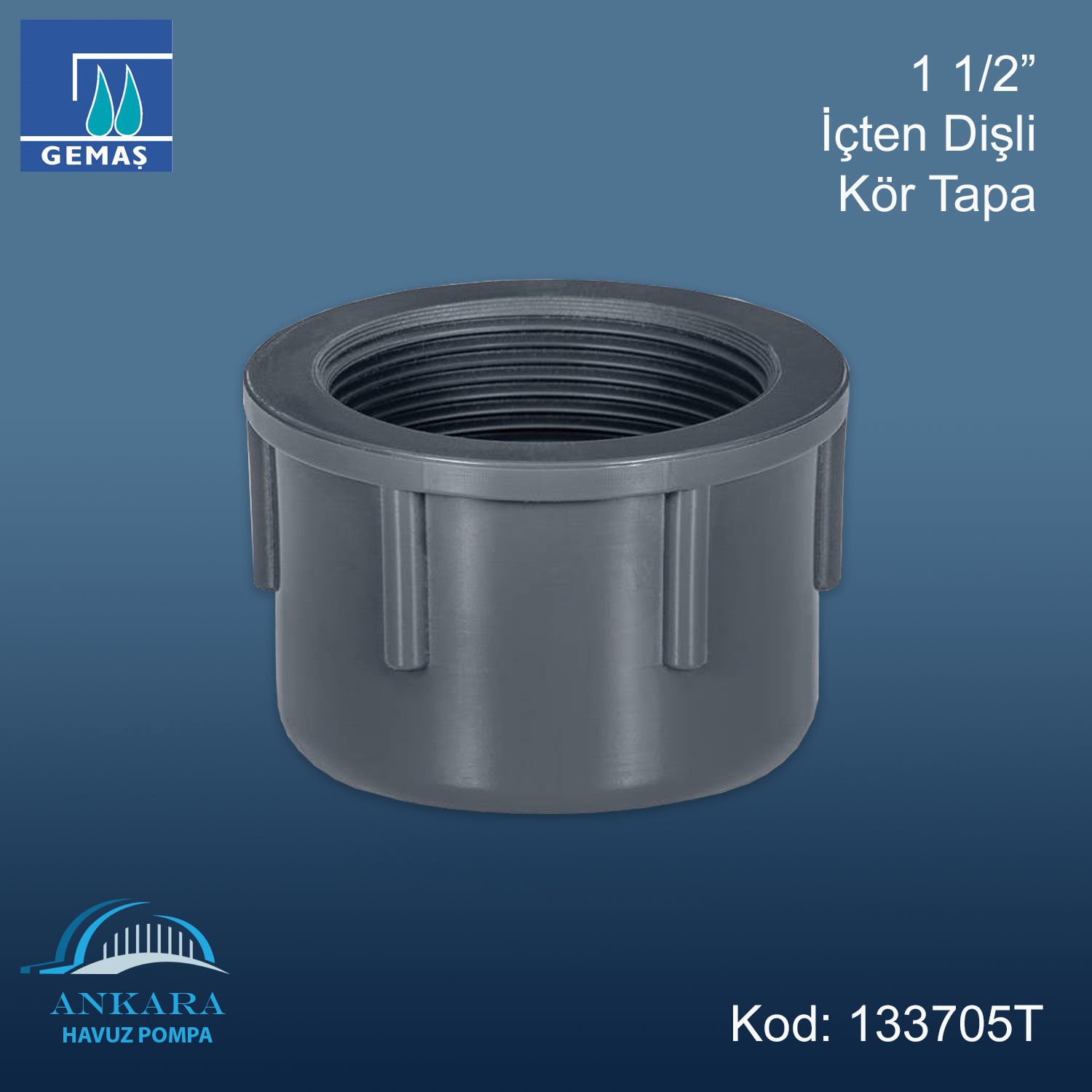 1 1/2'' İçten Dişli Kör Tapa