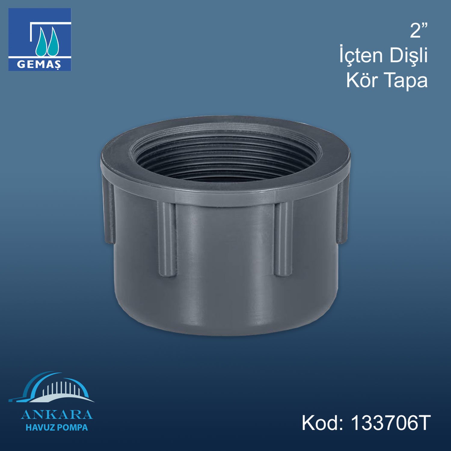 2'' Pvc İçten Dişli Kör Tapa