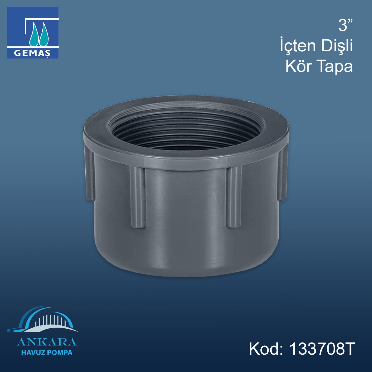 3'' Pvc İçten Dişli Kör Tapa