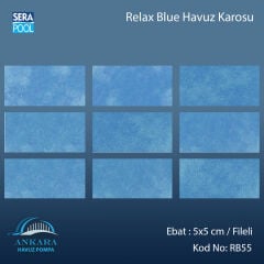 Serapool Relax Blue Porselen Karo Fileli 5x5 cm - m²