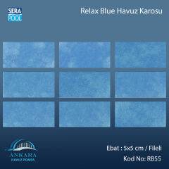 Serapool Relax Blue Porselen Karo Fileli 5x5 cm - m²