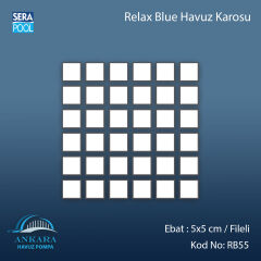 Serapool Relax Blue Porselen Karo Fileli 5x5 cm - m²