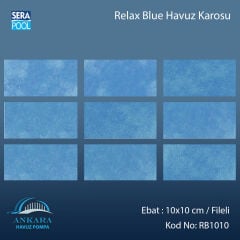 Serapool Relax Blue Porselen Karo Fileli 10x10 cm - m²