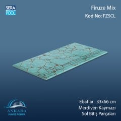 Firuze Mix 33x66x0,76 cm Merdiven Kaymazı Sol Bitiş