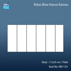 Serapool Relax Blue Porselen Karo Fileli 11x33 cm - m²