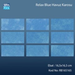 Serapool Relax Blue Porselen Karo Fileli 16,5x16,5 cm - m²
