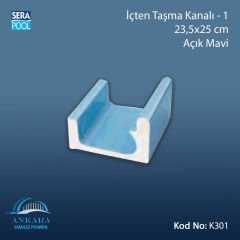 Üsten Taşma Kanalı-1 - 23,5x25 cm Açık Mavi