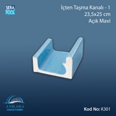 Üsten Taşma Kanalı-1 - 23,5x25 cm Açık Mavi