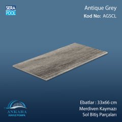 Antique Grey 33x66x0,76 cm Merdiven Kaymazı Sol Bitiş