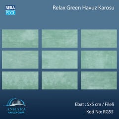 Serapool Relax Green Porselen Karo Fileli 5x5 cm - m²